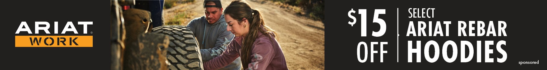 ARIAT WORK $15 OFF SELECT ARIAT REBAR HOODIES sponsored