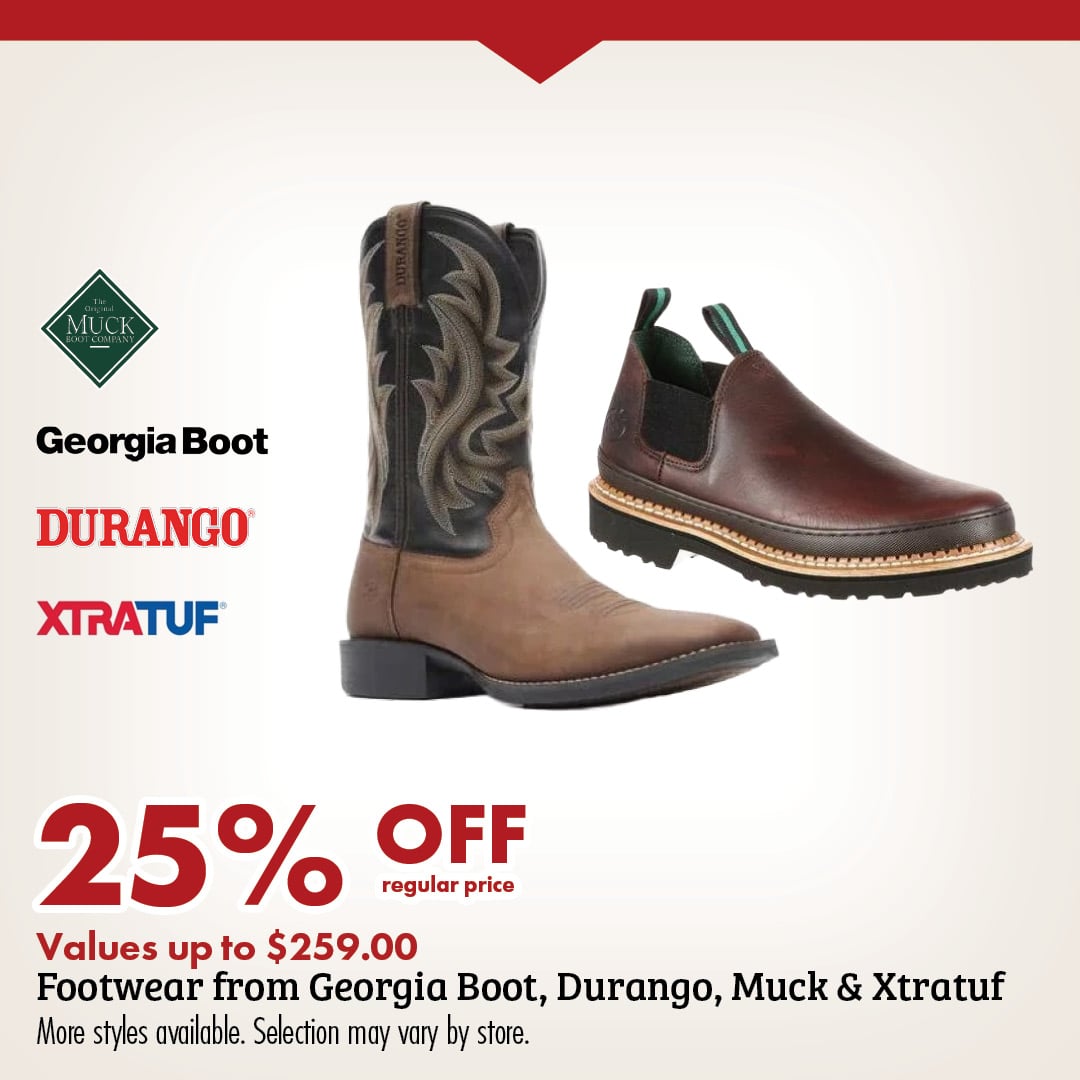 Muck Georgia Boot DURANGO XTRATUF 25% OFF regular price Values up to $259.00 Footwear from Georgia Boot, Durango, Muck & Xtratuf More styles available. Selection may vary by store.