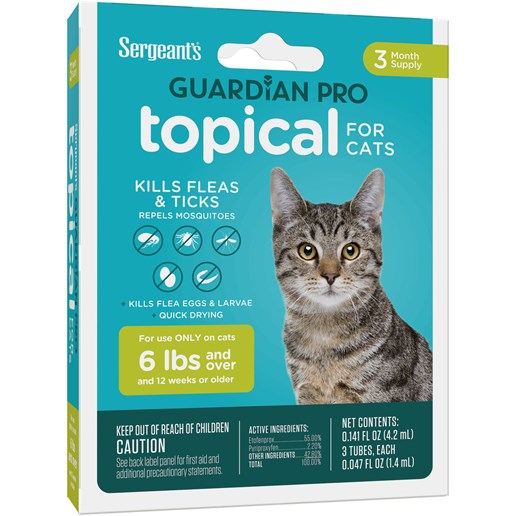 Guardian Pro Flea & Tick Topical Treatment for Cats 6-lbs & Up, 3-Ct