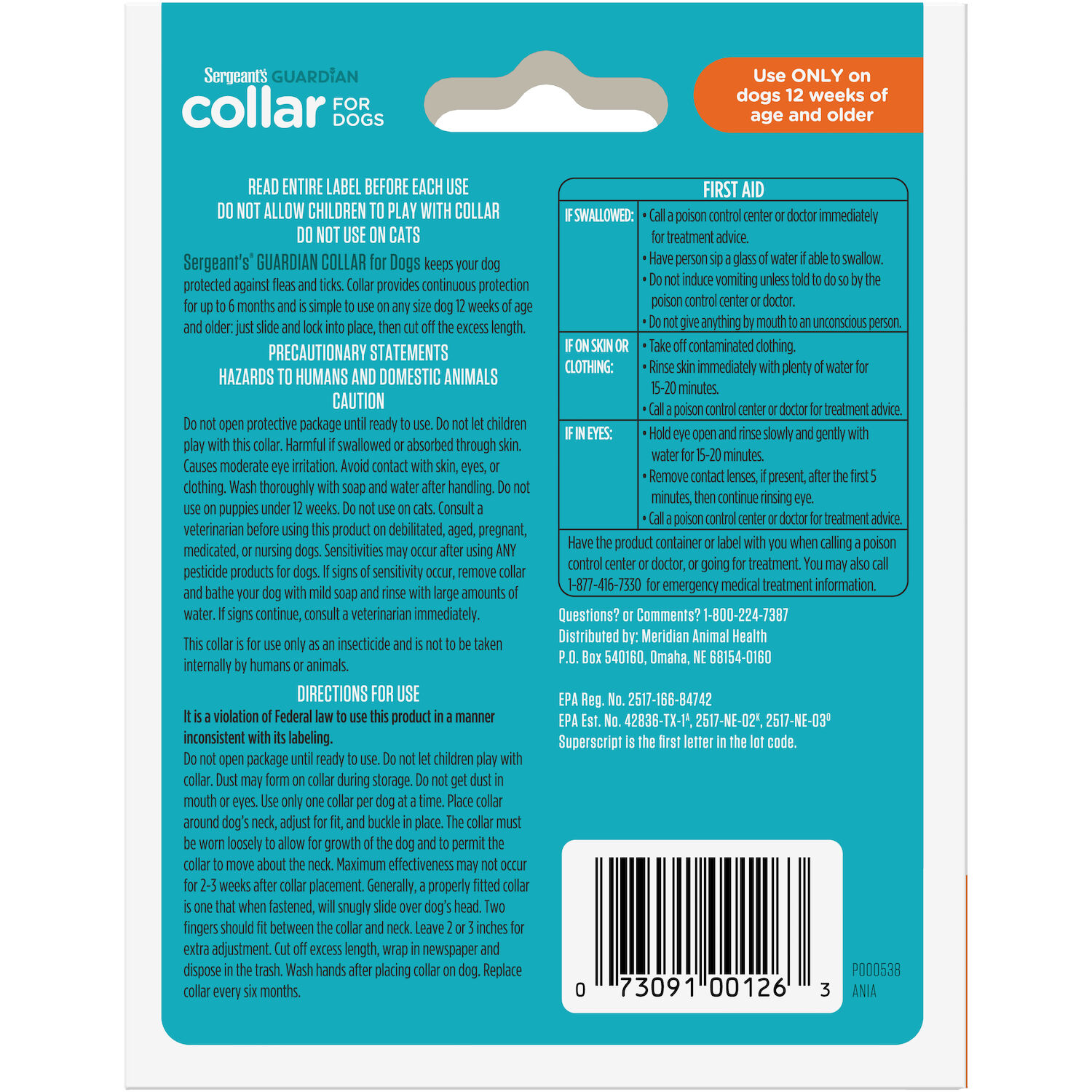 Guardian Flea & Tick Collar for Dogs, 1 Collar