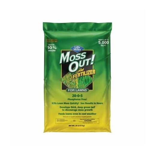 Moss Out! Plus 20-0-5 Fertilizer, 20-Lb Bag