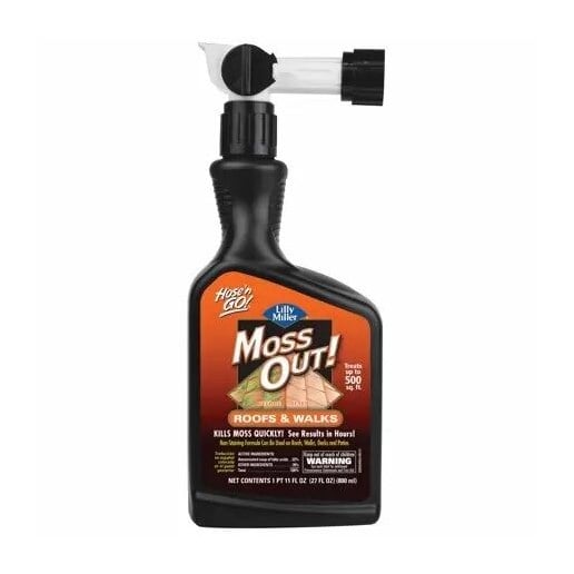 Moss Out! Liquid Herbicide Moss Killer for Roofs and Walks, 27-Oz Bottle