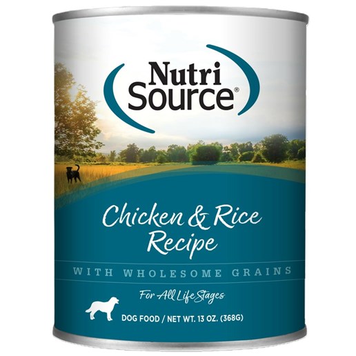 NutriSource Chicken & Rice All Life Stages Wet Dog Food, 13-Oz Can 