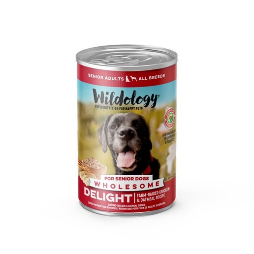 Wildology Delight Senior Chicken & Oatmeal Recipe Wet Dog Food, 12.8-Oz Can