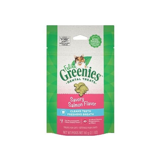 Feline Greenies™ Dental Treats, Salmon Flavor, 2.1-Oz
