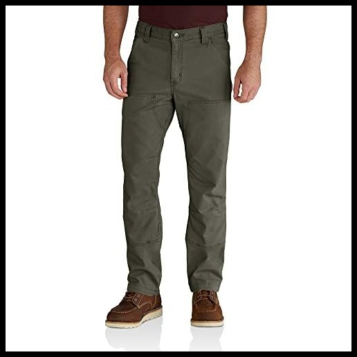 Carhartt Men's Rugged Flex® Relaxed Fit Canvas Double-Front Utility Work Pant in Moss