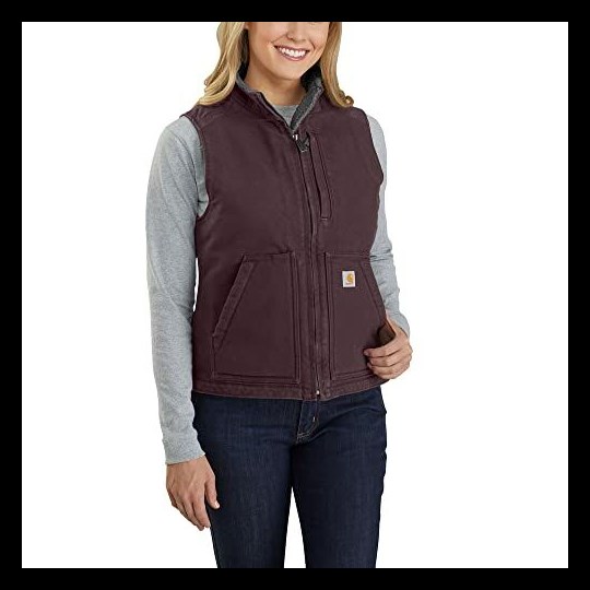 Carhartt Women's Relaxed Fit Washed Duck Sherpa-Lined Mock-Neck