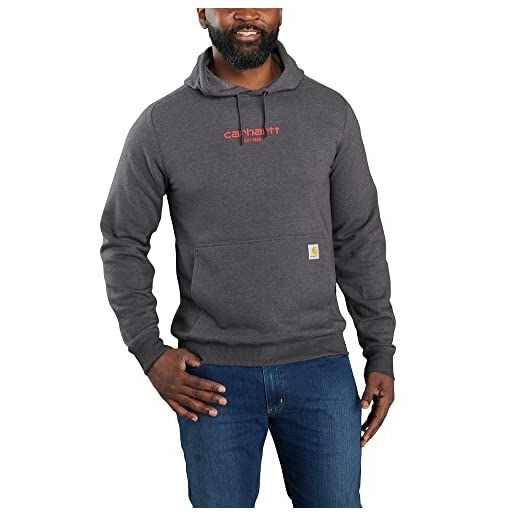 Carhartt Men's Force Relaxed Fit Lightweight Logo Graphic Sweatshirt in Carbon Heather