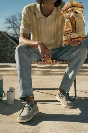 Men's Wally Linen Moc in Iron 