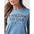 Wrangler Women’s Yellowstone Willow Or Oak Short Sleeve Tee in Medium Blue