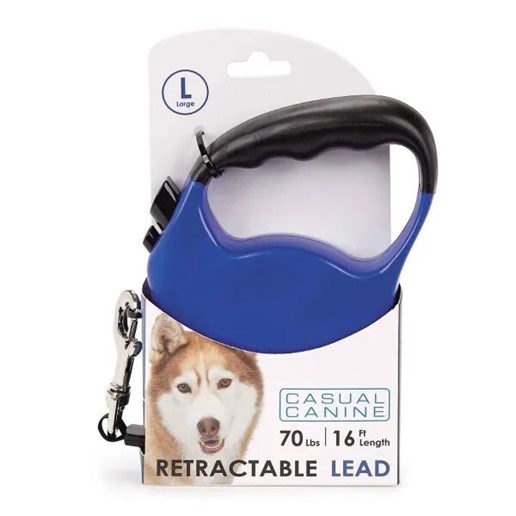 CC Belted Retractable Leash in Blue, Large 16-Ft