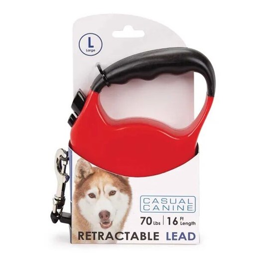CC Belted Retractable Leash in Red, Large 16-Ft