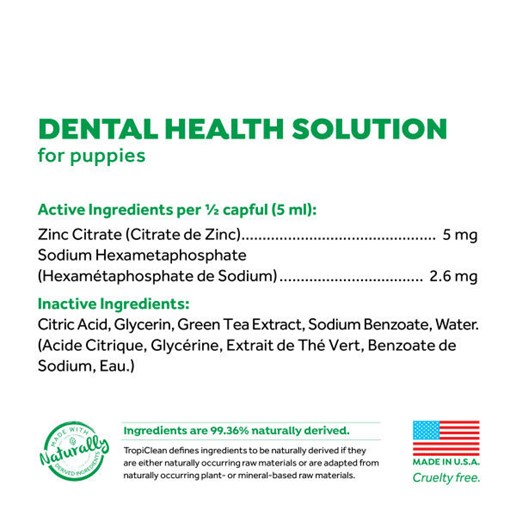 TropiClean Fresh Breath Dental Health Solution for Puppies, 16-Oz