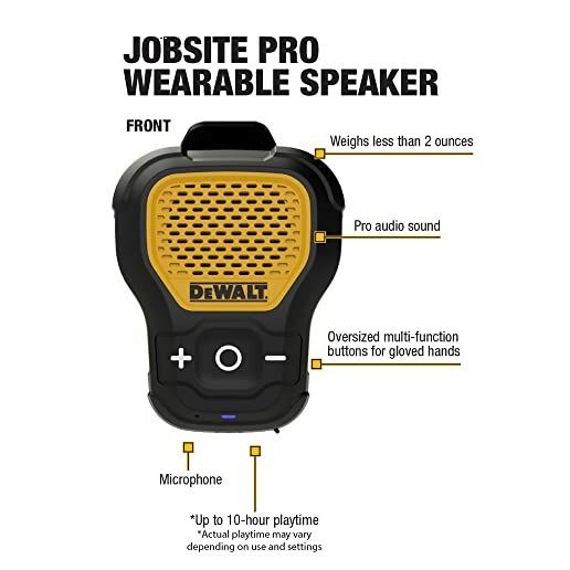 DeWALT Jobsite Pro Wearable Bluetooth Speaker