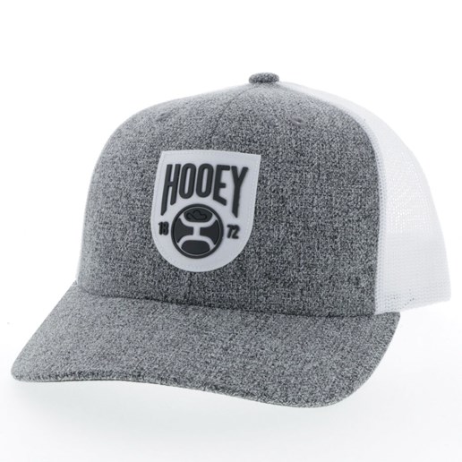 Men's Hooey White Logo Trucker Cap in Grey