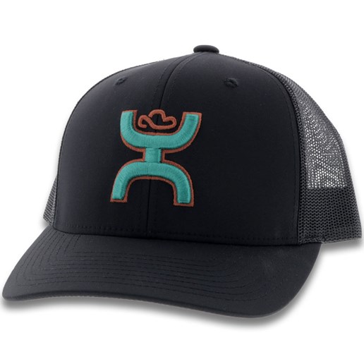 Men's Hooey Sterling Turquoise Logo Trucker Cap in Black