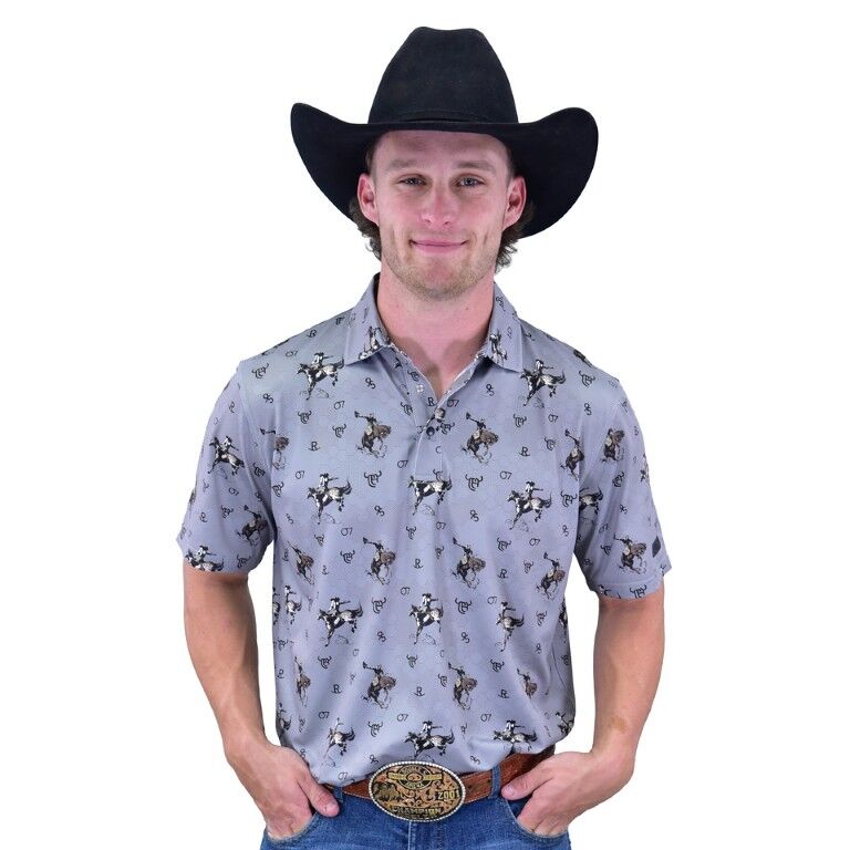 Cowboy Hardware Men's Vintage Bronc Short Sleeve Polo