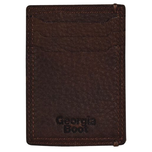 Men's Georgia Boot Card Wallet in Textured Brown