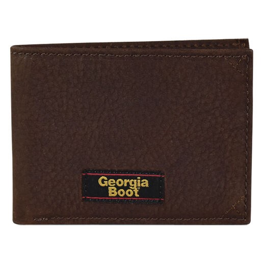 Men's Georgia Boot Bifold Wallet in Pebbled Brown