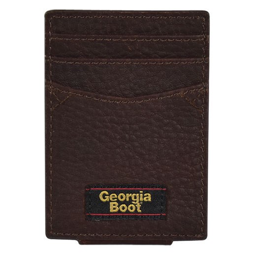 Men's Georgia Boot Card Wallet in Pebbled Brown