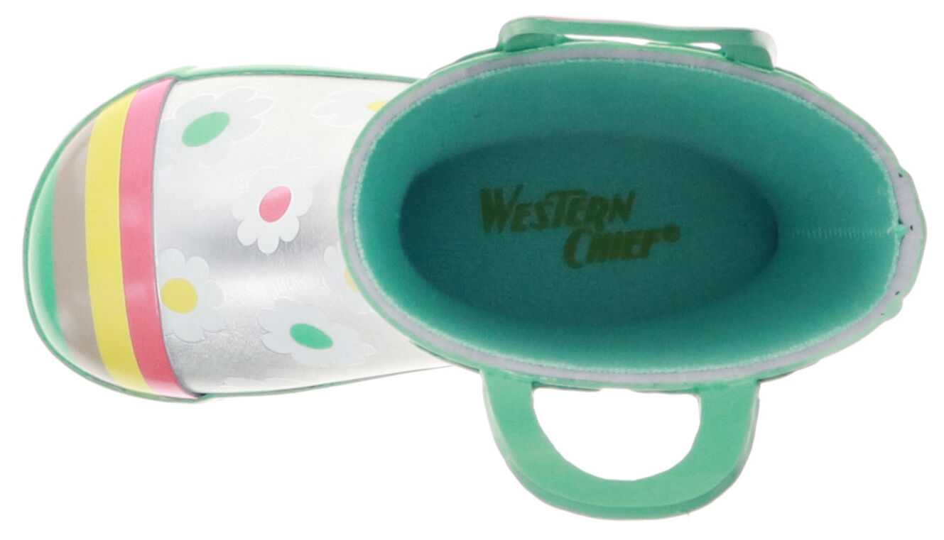 Kid's Bloom Dot Rain Boot in Silver