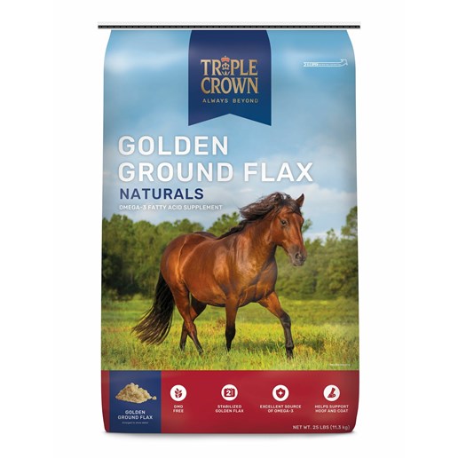 Triple Crown Naturals Golden Ground Flax Equine Supplement, 25-Lb Bag