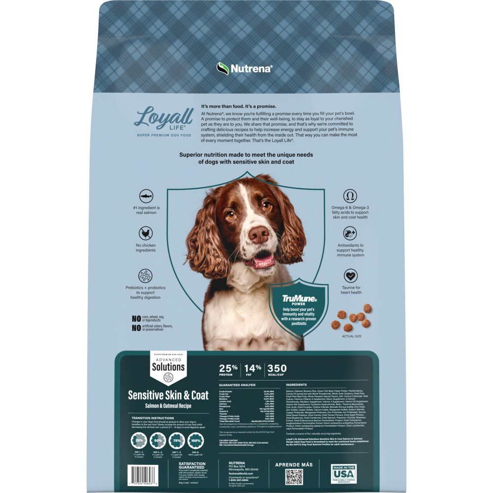 Loyall Life Advanced Solutions Sensitive Skin & Coat Salmon & Oatmeal Recipe Adult Dog Food, 30-Lb