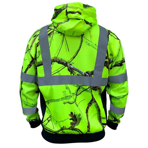 ANSI Class 3 Backwoods Camo Safety Hoodie in Yellow