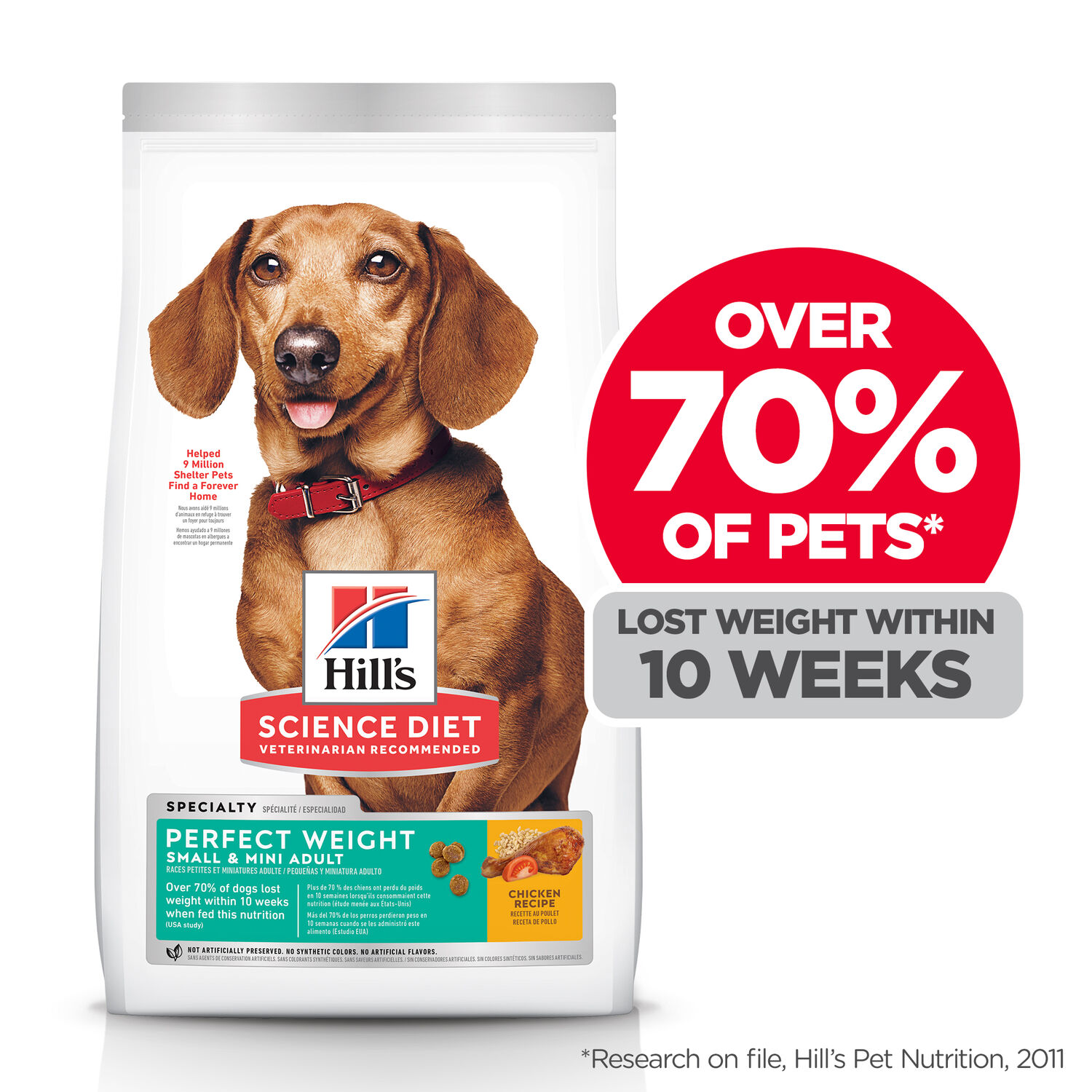 Hill's Science Diet Adult Perfect Weight Small & Mini Chicken Recipe Dry Dog Food, 4-Lb Bag