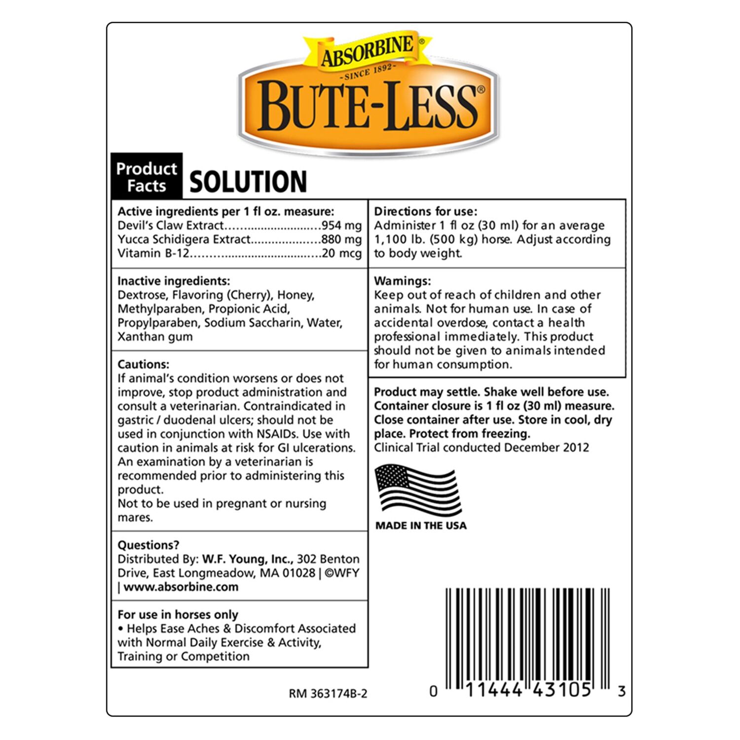 Bute-Less® Comfort & Recovery Support Solution, 32-Oz