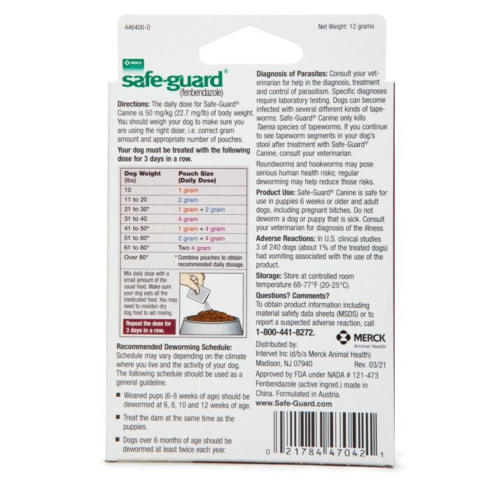 Safe-Guard 4g Canine Dewormer for 40-Lb Dogs, 3-Pk
