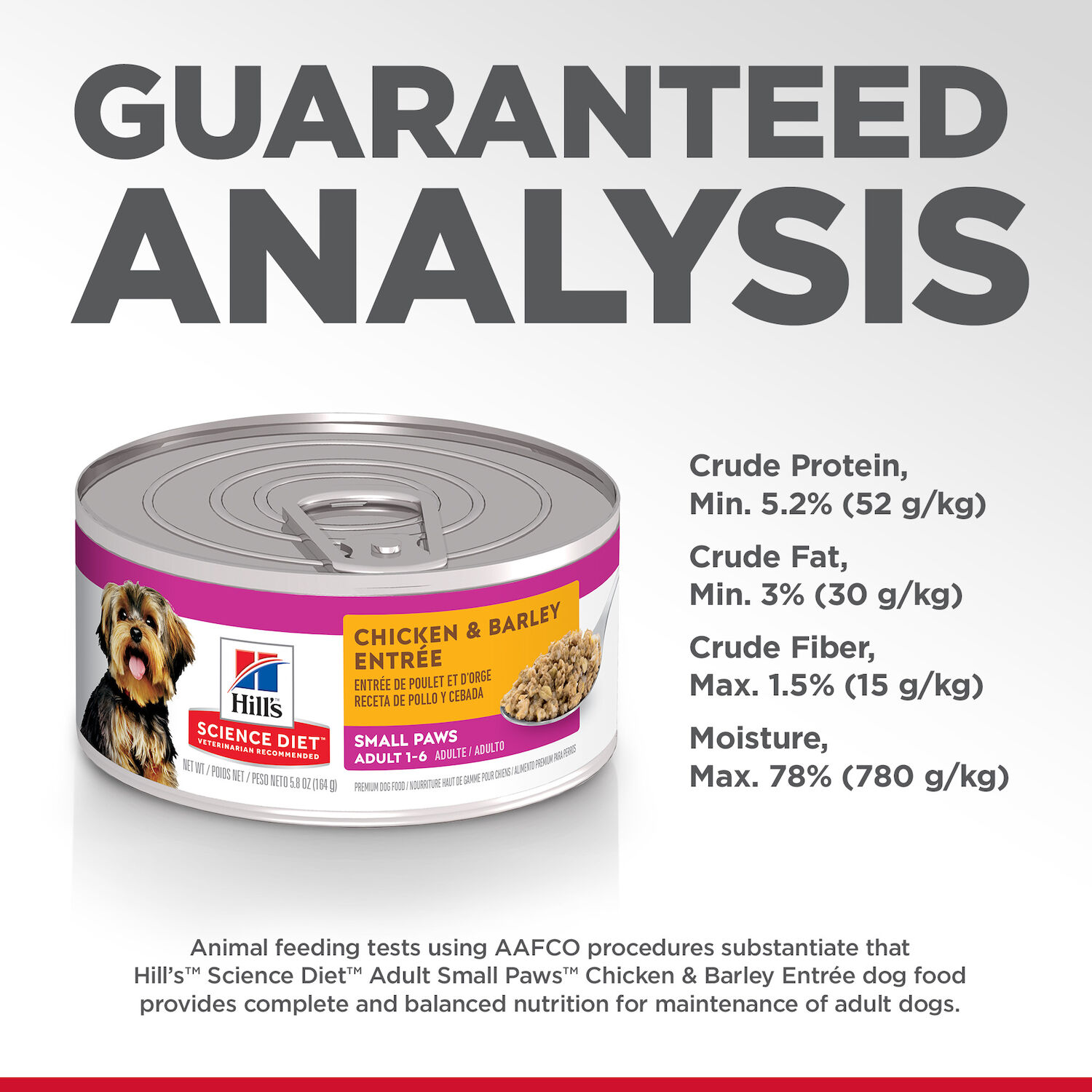 Hill's Science Diet Adult Small Paws Chicken & Barley Entrée Wet Dog Food, 5.8-Oz Can