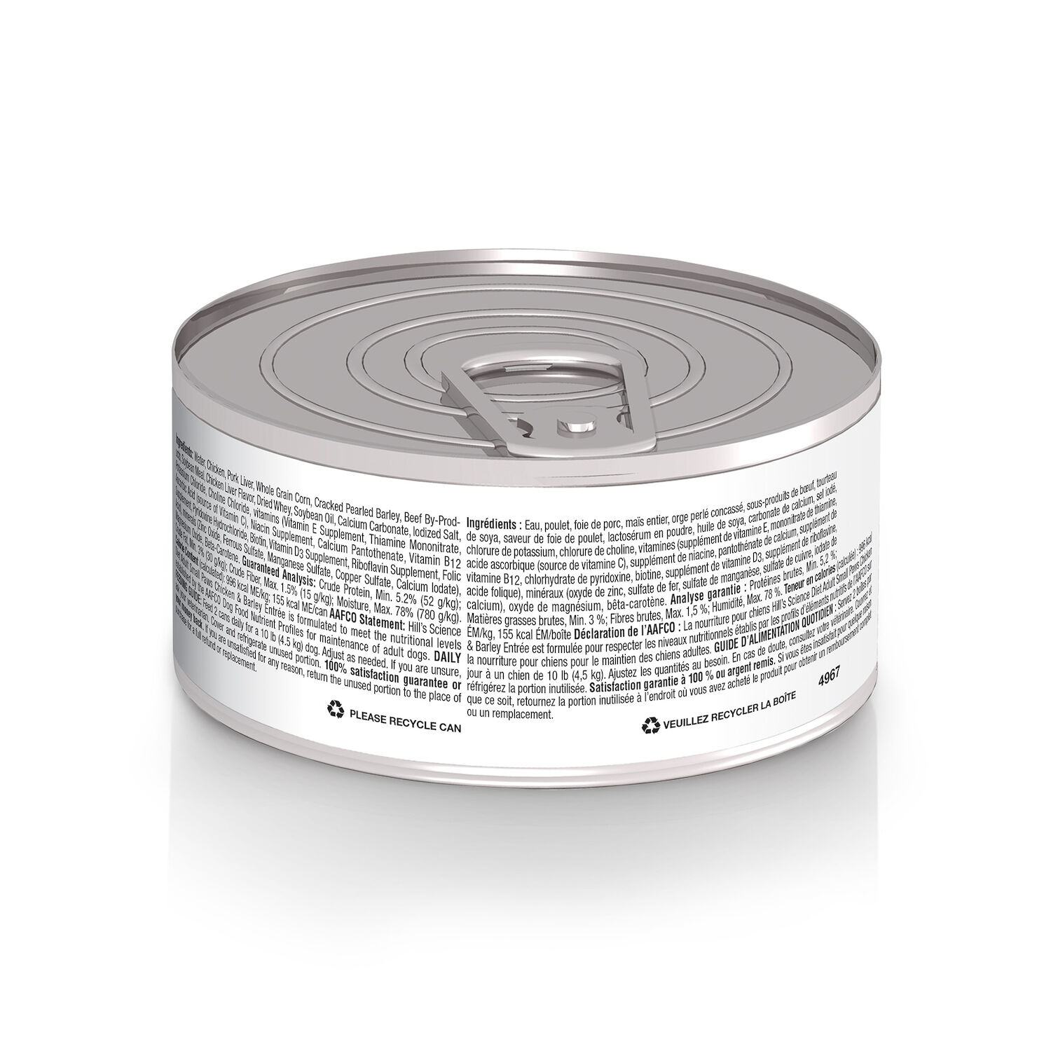 Hill's Science Diet Adult Small Paws Chicken & Barley Entrée Wet Dog Food, 5.8-Oz Can