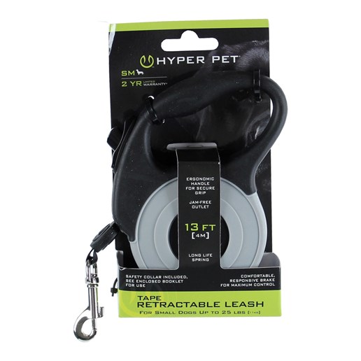 Hyper Pet Small Retractable Leash in Grey