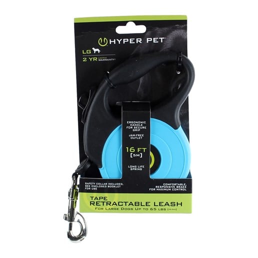 Hyper Pet Large Retractable Leash in Blue