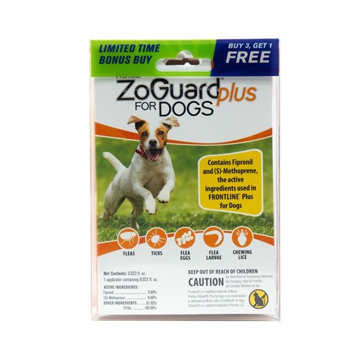 ZoGuard Plus Flea & Tick Topical Treatment for Dogs 5 to 22-Lbs, 4 Pack