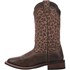 Women's Square Toe Astras Leather Boot in Brown Leopard