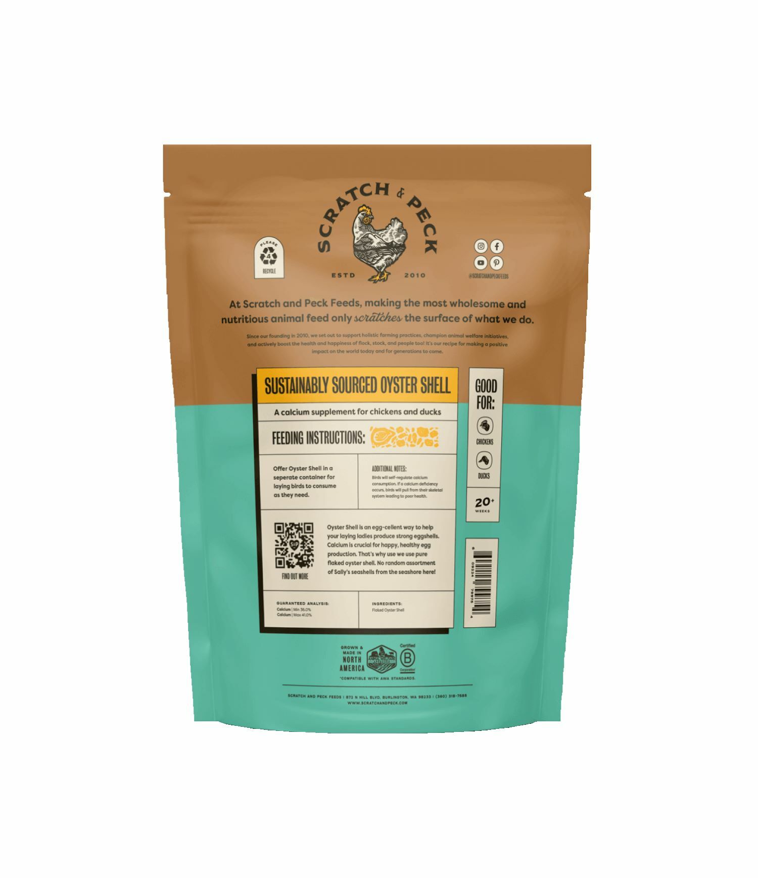 Cluckin Good Oyster Shell, 4-lb bag 