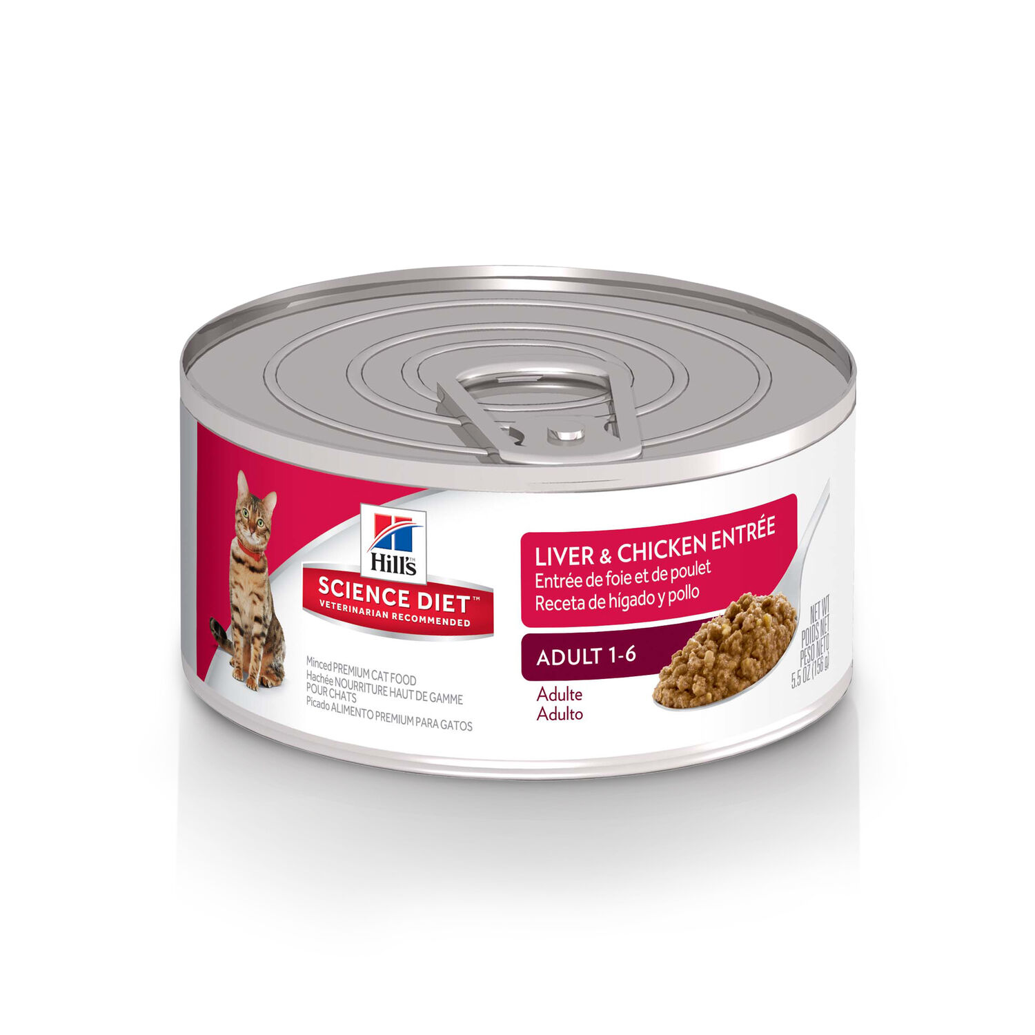 Hill's Science Diet Adult Liver & Chicken Entrée Wet Cat Food, 5.5-Oz Can