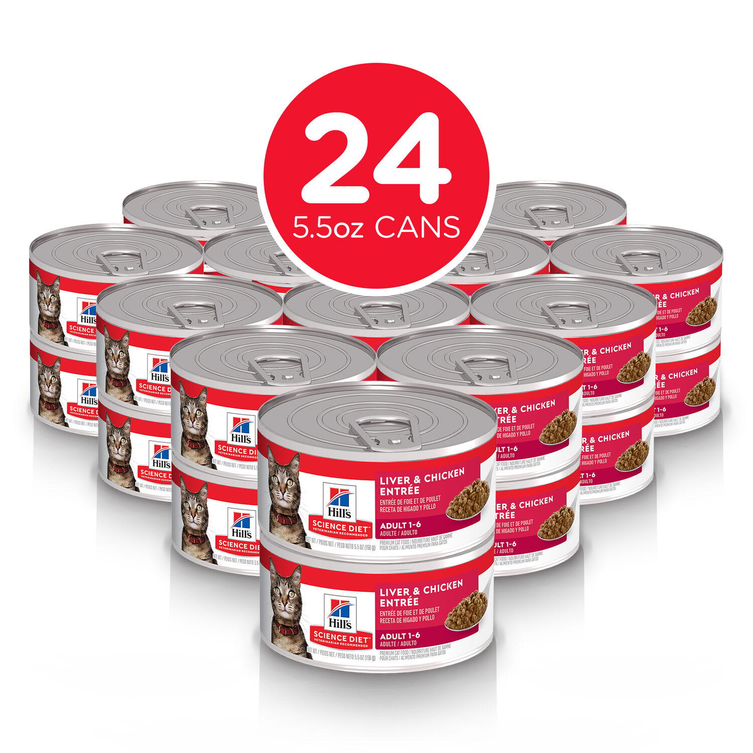 Hill's Science Diet Adult Liver & Chicken Entrée Wet Cat Food, 5.5-Oz Can
