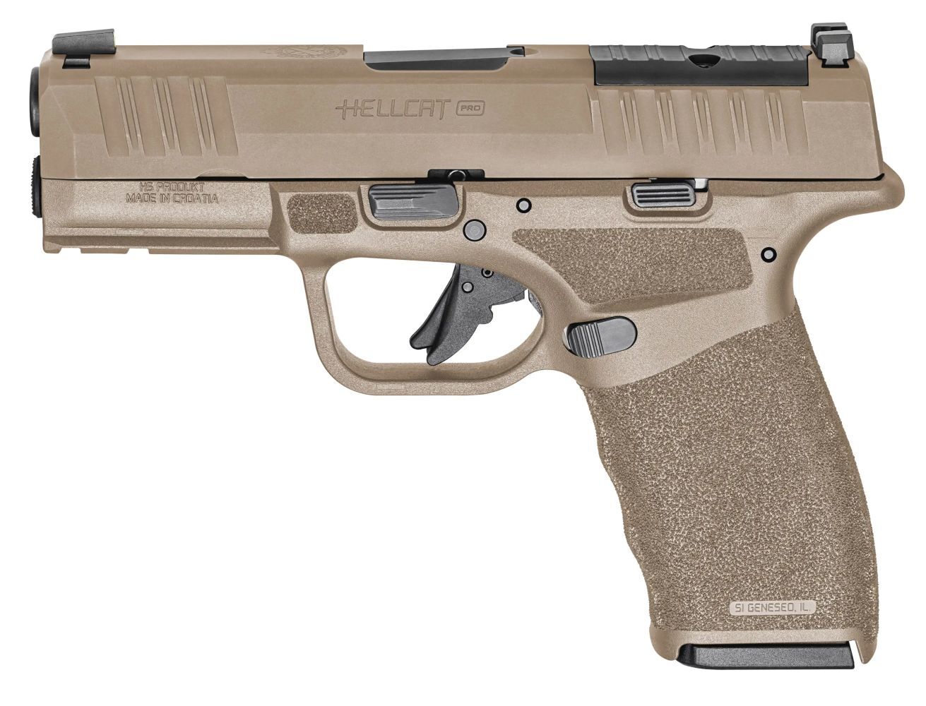 Springfield Armory Hellcat Pro OSP 9mm Optics Ready FDE Compact Pistol with Manual Safety, 10-Rd