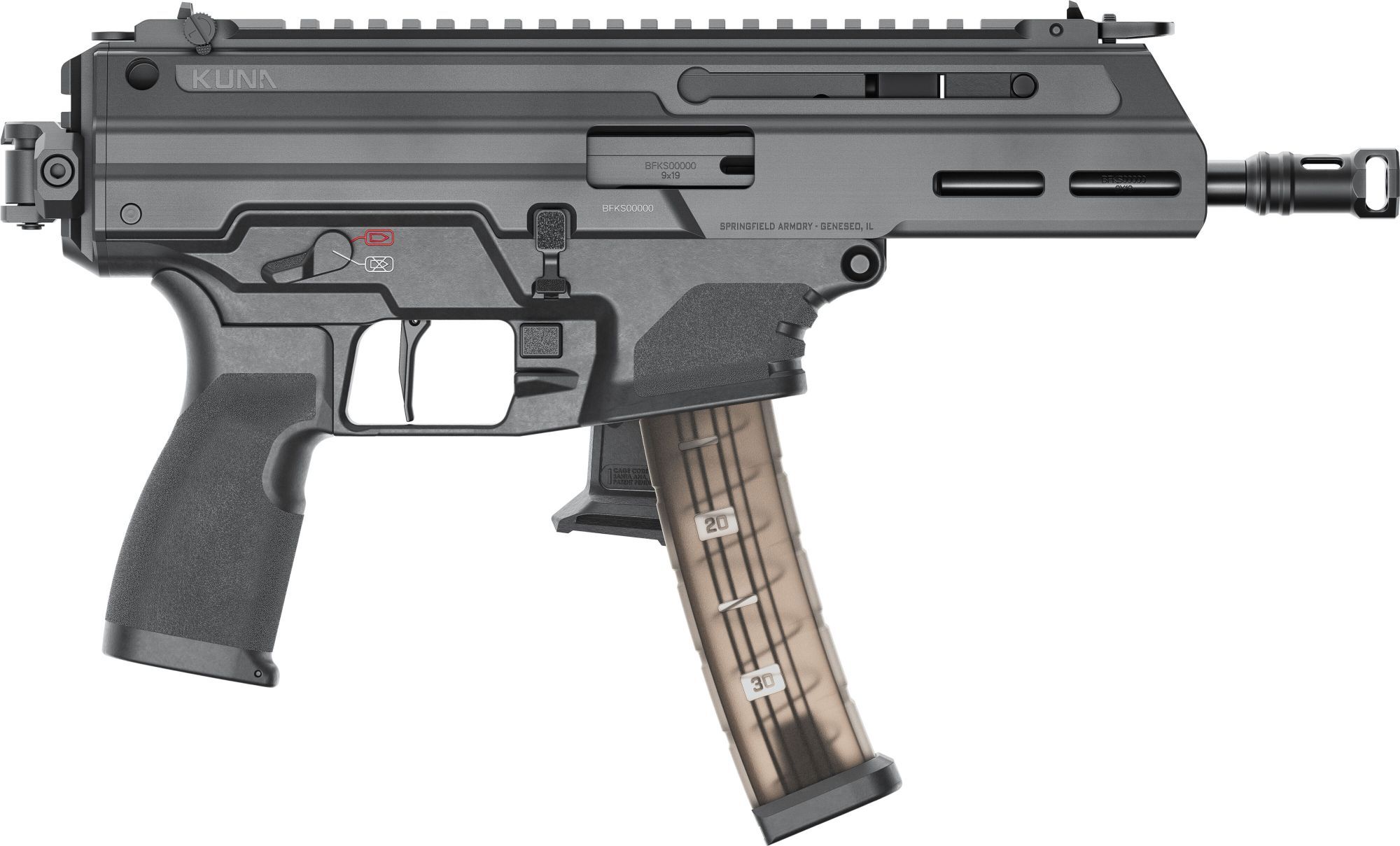 Springfield Armory Kuna 9mm 6" Semi-Auto Braced PCC Pistol, 30-Rd