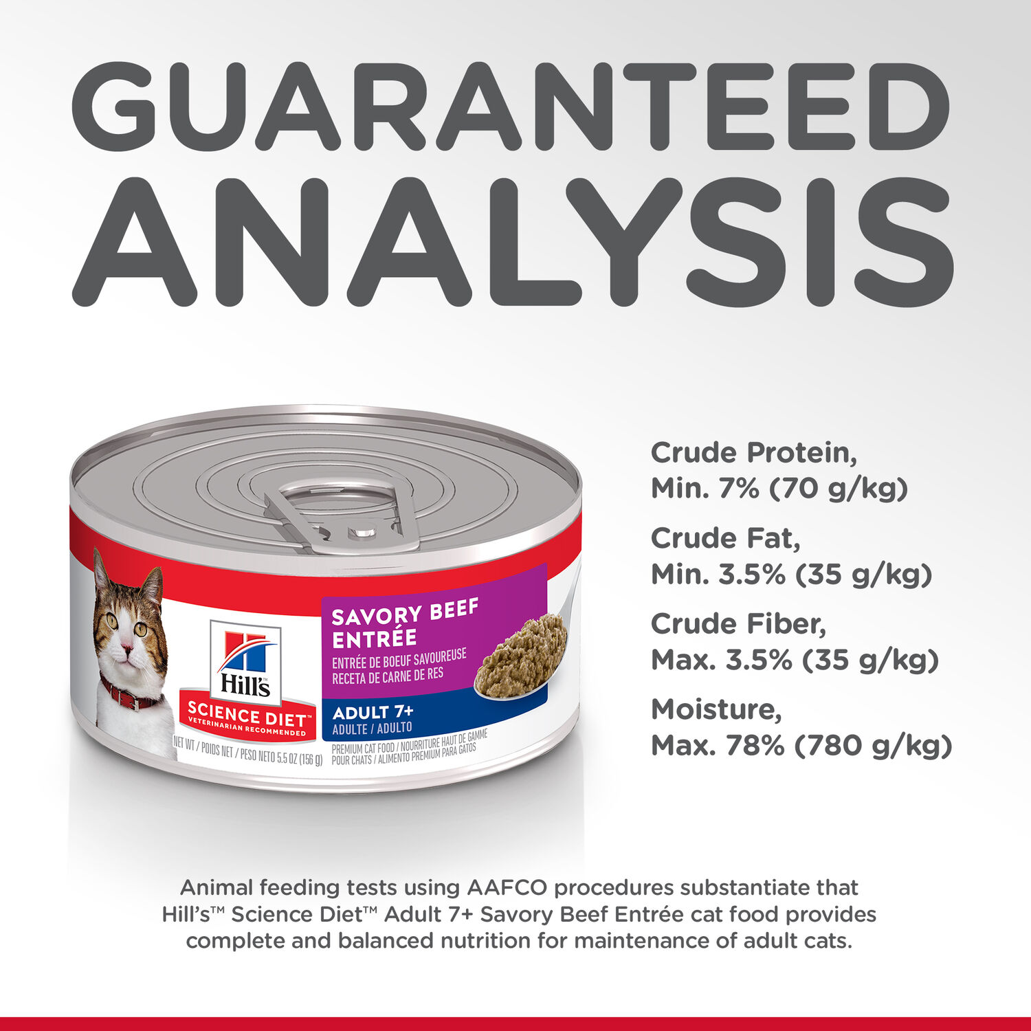 Hill's Science Diet Senior 7+ Savory Beef Entrée Wet Cat Food, 5.5-Oz Can