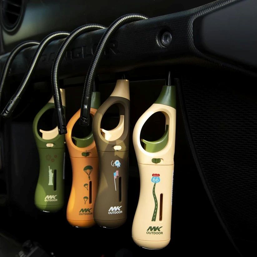 MK Lighter Outdoor Series, Windproof Flame, Extra Long Flexible Neck Utility Lighters Assortment