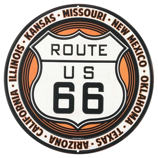 Route 66 Round Tin Sign