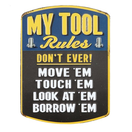 "My Tool Rules" Die Cut Embossed Tin Magnet