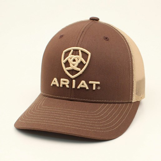 Ariat Brown w/ Tan Ariat & Shield Logo Richardson 112 Cap