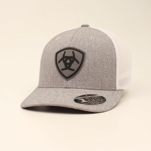 Ariat Grey w/ Black/Grey Ariat Shield Logo Flex Fit 110 Cap