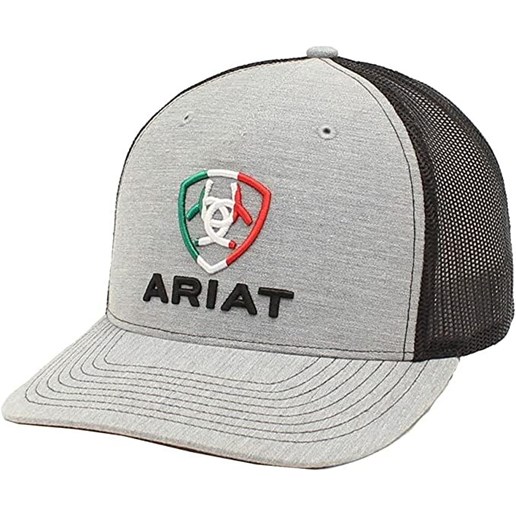 Men's Ariat Mexico Flag Snapback Cap in Grey