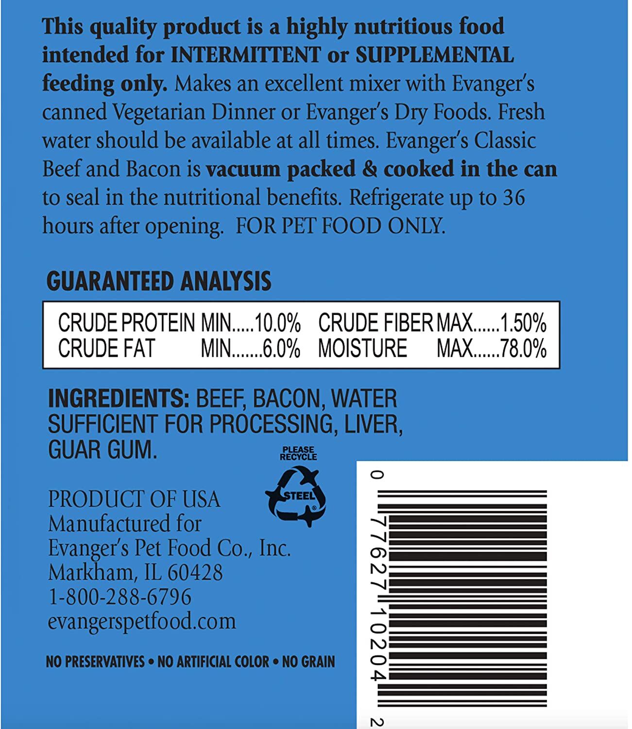 Heritage Classic Beef & Bacon Wet Dog Food, 12.8-Oz Can